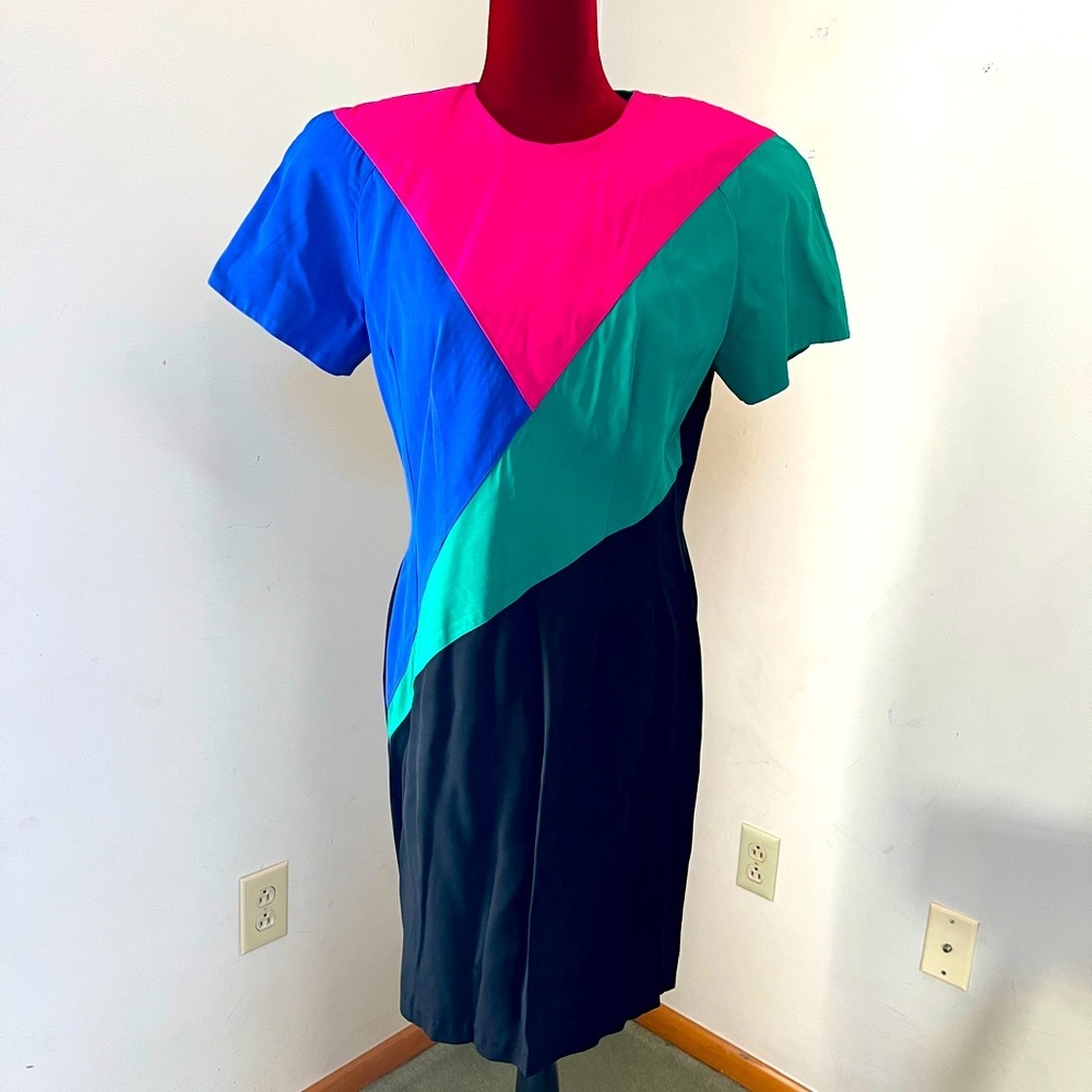 Vintage Atina by Karon Crosby color block dress
